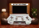 Wall Mount Router Stand Set top Box Stand Setup Box Shelves Remote Holder Plastic Wall Shelf  (White)