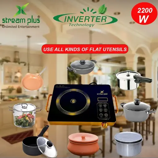 [GIN520] 2200 W Induction Cooktop Touch Panel (Gold, SPIR220)