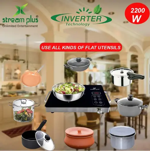 [SIN22] 2200 W Induction Cooktop Touch Panel Silver