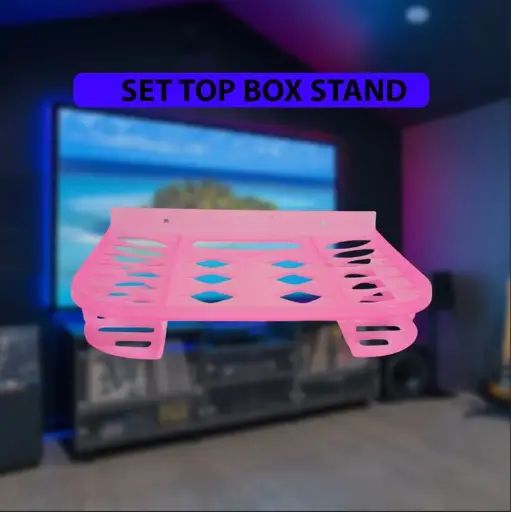 [PS001] Wi-Fi Router/Setup Box Stand Mount Plastic Plastic Wall Shelf  (Pink)